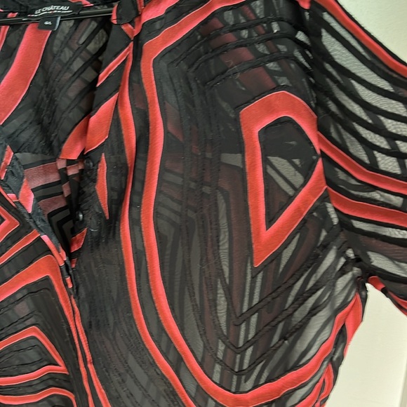 Grenadine red and black high low kaftan size L from le château - Picture 3 of 3